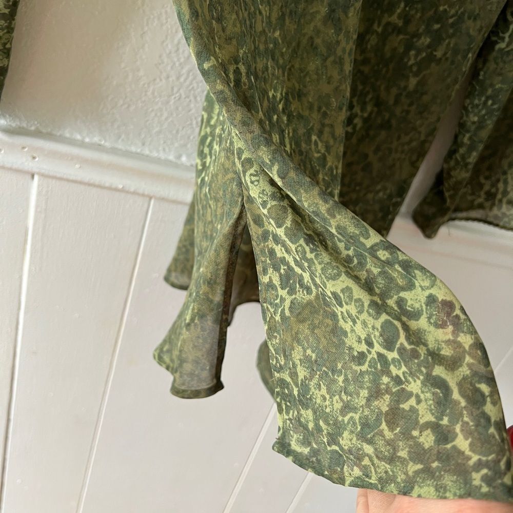 Vintage Victorias Secret olive green semi sheer Y2K mini dress dolly L - Picture 8 of 12